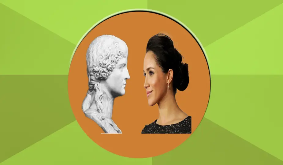 Julia Agrippina and Meghan Markle on a makeshift photoshopped coin